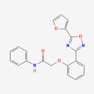 molecular formula C20H15N3O4 B11298390 2-{2-[5-(furan-2-yl)-1,2,4-oxadiazol-3-yl]phenoxy}-N-phenylacetamide 