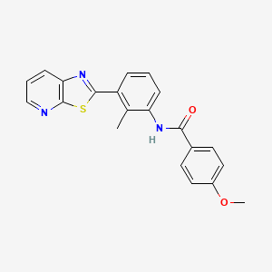 4-methoxy-N-(2-methyl-3-(thiazolo[5,4-b]pyridin-2-yl)phenyl)benzamide