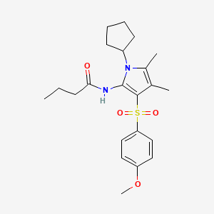 N-{1-cyclopentyl-3-[(4-methoxyphenyl)sulfonyl]-4,5-dimethyl-1H-pyrrol-2-yl}butanamide