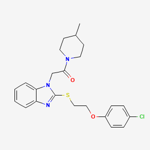 2-(2-{[2-(4-chlorophenoxy)ethyl]sulfanyl}-1H-benzimidazol-1-yl)-1-(4-methylpiperidin-1-yl)ethanone