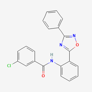 3-chloro-N-[2-(3-phenyl-1,2,4-oxadiazol-5-yl)phenyl]benzamide