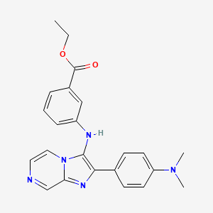 molecular formula C23H23N5O2 B11298454 Ethyl 3-({2-[4-(dimethylamino)phenyl]imidazo[1,2-a]pyrazin-3-yl}amino)benzoate 