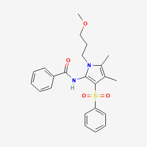 molecular formula C23H26N2O4S B11298461 N-[1-(3-methoxypropyl)-4,5-dimethyl-3-(phenylsulfonyl)-1H-pyrrol-2-yl]benzamide 