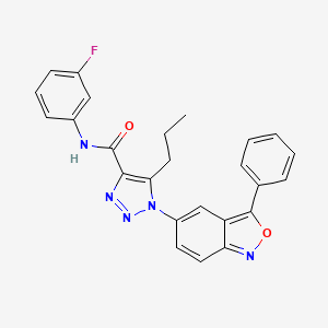 molecular formula C25H20FN5O2 B11298482 N-(3-fluorophenyl)-1-(3-phenyl-2,1-benzoxazol-5-yl)-5-propyl-1H-1,2,3-triazole-4-carboxamide 