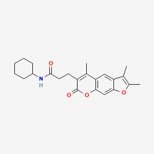 N-cyclohexyl-3-(2,3,5-trimethyl-7-oxo-7H-furo[3,2-g]chromen-6-yl)propanamide