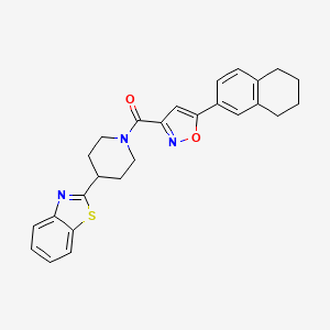 [4-(1,3-Benzothiazol-2-yl)piperidin-1-yl][5-(5,6,7,8-tetrahydronaphthalen-2-yl)-1,2-oxazol-3-yl]methanone