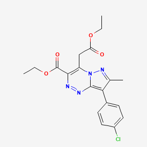 molecular formula C19H19ClN4O4 B11298511 Ethyl 8-(4-chlorophenyl)-4-(2-ethoxy-2-oxoethyl)-7-methylpyrazolo[5,1-c][1,2,4]triazine-3-carboxylate 