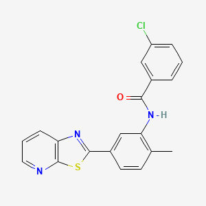 3-Chloro-N-(2-methyl-5-{[1,3]thiazolo[5,4-B]pyridin-2-YL}phenyl)benzamide