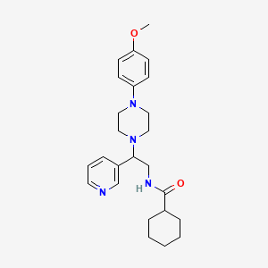 molecular formula C25H34N4O2 B11298527 N-{2-[4-(4-methoxyphenyl)piperazin-1-yl]-2-pyridin-3-ylethyl}cyclohexanecarboxamide 