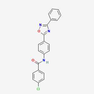 4-chloro-N-[4-(3-phenyl-1,2,4-oxadiazol-5-yl)phenyl]benzamide