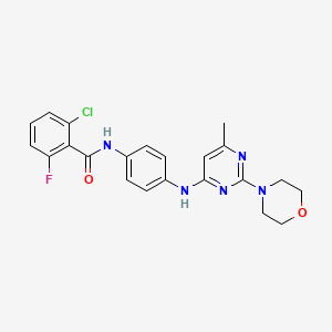 molecular formula C22H21ClFN5O2 B11298594 2-chloro-6-fluoro-N-(4-((6-methyl-2-morpholinopyrimidin-4-yl)amino)phenyl)benzamide 