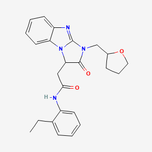 molecular formula C24H26N4O3 B11298606 N-(2-ethylphenyl)-2-[2-oxo-1-(tetrahydrofuran-2-ylmethyl)-2,3-dihydro-1H-imidazo[1,2-a]benzimidazol-3-yl]acetamide 