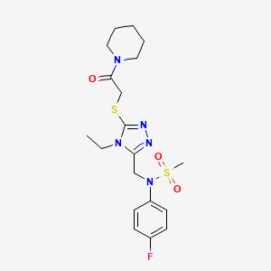 N-[(4-ethyl-5-{[2-oxo-2-(piperidin-1-yl)ethyl]sulfanyl}-4H-1,2,4-triazol-3-yl)methyl]-N-(4-fluorophenyl)methanesulfonamide