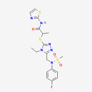 2-[(4-ethyl-5-{[(4-fluorophenyl)(methylsulfonyl)amino]methyl}-4H-1,2,4-triazol-3-yl)sulfanyl]-N-(1,3-thiazol-2-yl)propanamide