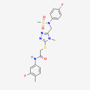 N-(3-fluoro-4-methylphenyl)-2-[(5-{[(4-fluorophenyl)(methylsulfonyl)amino]methyl}-4-methyl-4H-1,2,4-triazol-3-yl)sulfanyl]acetamide