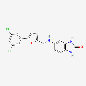 5-({[5-(3,5-dichlorophenyl)furan-2-yl]methyl}amino)-1,3-dihydro-2H-benzimidazol-2-one