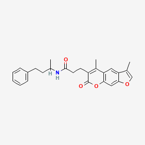 3-(3,5-dimethyl-7-oxo-7H-furo[3,2-g]chromen-6-yl)-N-(1-methyl-3-phenylpropyl)propanamide