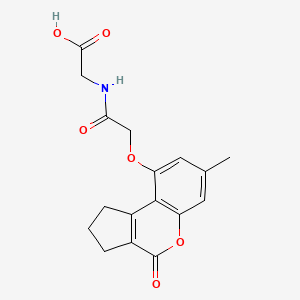 molecular formula C17H17NO6 B11298665 N-{[(7-methyl-4-oxo-1,2,3,4-tetrahydrocyclopenta[c]chromen-9-yl)oxy]acetyl}glycine 