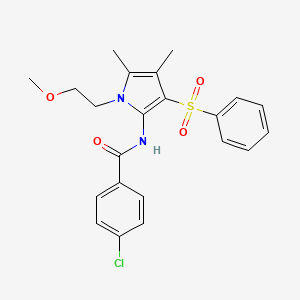 4-chloro-N-[1-(2-methoxyethyl)-4,5-dimethyl-3-(phenylsulfonyl)-1H-pyrrol-2-yl]benzamide