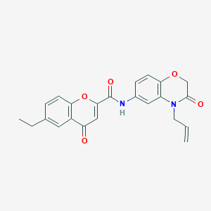 6-ethyl-4-oxo-N-[3-oxo-4-(prop-2-en-1-yl)-3,4-dihydro-2H-1,4-benzoxazin-6-yl]-4H-chromene-2-carboxamide