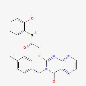 N-(2-methoxyphenyl)-2-({3-[(4-methylphenyl)methyl]-4-oxo-3,4-dihydropteridin-2-yl}sulfanyl)acetamide