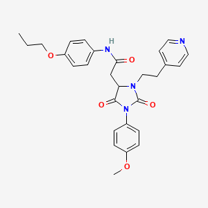 2-{1-(4-methoxyphenyl)-2,5-dioxo-3-[2-(pyridin-4-yl)ethyl]imidazolidin-4-yl}-N-(4-propoxyphenyl)acetamide