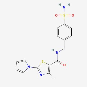 4-methyl-2-(1H-pyrrol-1-yl)-N-(4-sulfamoylbenzyl)-1,3-thiazole-5-carboxamide