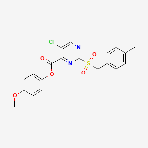 4-Methoxyphenyl 5-chloro-2-[(4-methylbenzyl)sulfonyl]pyrimidine-4-carboxylate