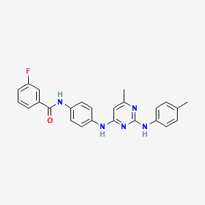 molecular formula C25H22FN5O B11298737 3-fluoro-N-[4-({6-methyl-2-[(4-methylphenyl)amino]pyrimidin-4-yl}amino)phenyl]benzamide 