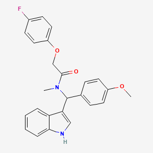 2-(4-fluorophenoxy)-N-[1H-indol-3-yl(4-methoxyphenyl)methyl]-N-methylacetamide