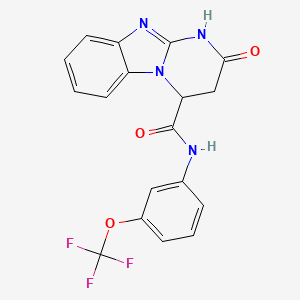 molecular formula C18H13F3N4O3 B11298753 2-oxo-N-[3-(trifluoromethoxy)phenyl]-1,2,3,4-tetrahydropyrimido[1,2-a]benzimidazole-4-carboxamide 