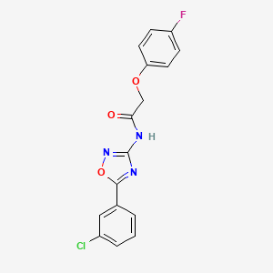 molecular formula C16H11ClFN3O3 B11298788 N-[5-(3-chlorophenyl)-1,2,4-oxadiazol-3-yl]-2-(4-fluorophenoxy)acetamide 