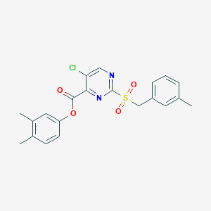 3,4-Dimethylphenyl 5-chloro-2-[(3-methylbenzyl)sulfonyl]pyrimidine-4-carboxylate