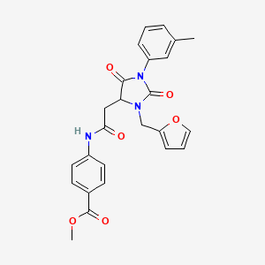 Methyl 4-({[3-(furan-2-ylmethyl)-1-(3-methylphenyl)-2,5-dioxoimidazolidin-4-yl]acetyl}amino)benzoate