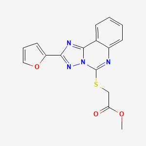 molecular formula C16H12N4O3S B11298834 Methyl {[2-(2-furyl)[1,2,4]triazolo[1,5-c]quinazolin-5-yl]thio}acetate 