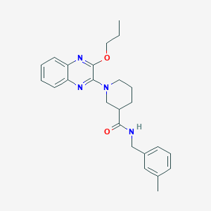 molecular formula C25H30N4O2 B11298836 N-(3-methylbenzyl)-1-(3-propoxyquinoxalin-2-yl)piperidine-3-carboxamide 