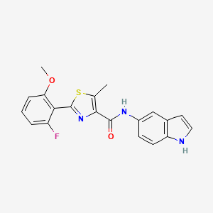 molecular formula C20H16FN3O2S B11298841 2-(2-fluoro-6-methoxyphenyl)-N-(1H-indol-5-yl)-5-methyl-1,3-thiazole-4-carboxamide 