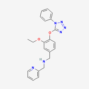 1-{3-ethoxy-4-[(1-phenyl-1H-tetrazol-5-yl)oxy]phenyl}-N-(pyridin-2-ylmethyl)methanamine