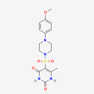 molecular formula C16H20N4O5S B11298870 5-{[4-(4-Methoxyphenyl)piperazin-1-yl]sulfonyl}-6-methylpyrimidine-2,4-diol 