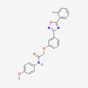 molecular formula C24H21N3O4 B11298871 N-(4-methoxyphenyl)-2-{3-[5-(2-methylphenyl)-1,2,4-oxadiazol-3-yl]phenoxy}acetamide 