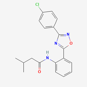 N-{2-[3-(4-chlorophenyl)-1,2,4-oxadiazol-5-yl]phenyl}-3-methylbutanamide