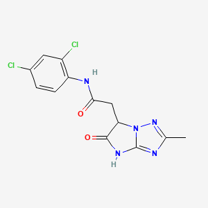 molecular formula C13H11Cl2N5O2 B11298898 N-(2,4-dichlorophenyl)-2-(2-methyl-5-oxo-5,6-dihydro-4H-imidazo[1,2-b][1,2,4]triazol-6-yl)acetamide 