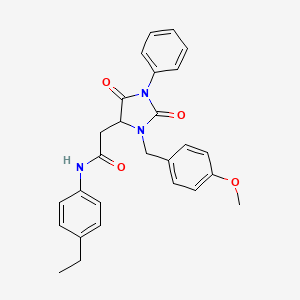 molecular formula C27H27N3O4 B11298906 N-(4-ethylphenyl)-2-[3-(4-methoxybenzyl)-2,5-dioxo-1-phenylimidazolidin-4-yl]acetamide 