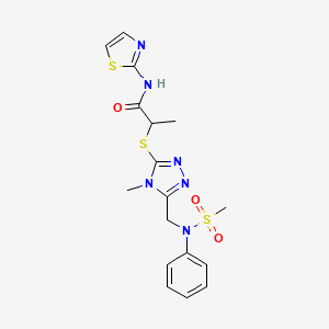 2-[(4-methyl-5-{[(methylsulfonyl)(phenyl)amino]methyl}-4H-1,2,4-triazol-3-yl)sulfanyl]-N-(1,3-thiazol-2-yl)propanamide