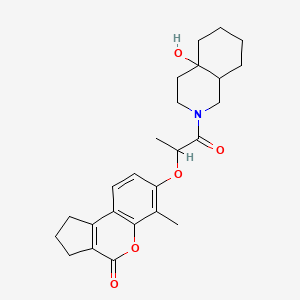 molecular formula C25H31NO5 B11298955 7-{[1-(4a-hydroxyoctahydroisoquinolin-2(1H)-yl)-1-oxopropan-2-yl]oxy}-6-methyl-2,3-dihydrocyclopenta[c]chromen-4(1H)-one 