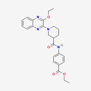 molecular formula C25H28N4O4 B11298982 Ethyl 4-({[1-(3-ethoxyquinoxalin-2-yl)piperidin-3-yl]carbonyl}amino)benzoate 