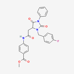 molecular formula C26H22FN3O5 B11298989 Methyl 4-({[3-(4-fluorobenzyl)-2,5-dioxo-1-phenylimidazolidin-4-yl]acetyl}amino)benzoate 