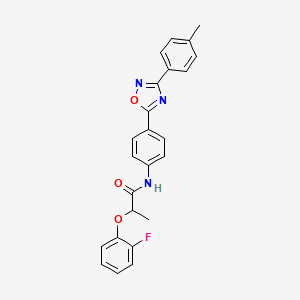 2-(2-fluorophenoxy)-N-{4-[3-(4-methylphenyl)-1,2,4-oxadiazol-5-yl]phenyl}propanamide