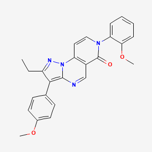 molecular formula C25H22N4O3 B11299069 2-ethyl-7-(2-methoxyphenyl)-3-(4-methoxyphenyl)pyrazolo[1,5-a]pyrido[3,4-e]pyrimidin-6(7H)-one 