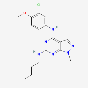 molecular formula C17H21ClN6O B11299092 N~6~-butyl-N~4~-(3-chloro-4-methoxyphenyl)-1-methyl-1H-pyrazolo[3,4-d]pyrimidine-4,6-diamine 